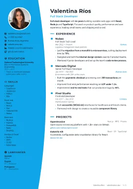 Aria CV şablonu