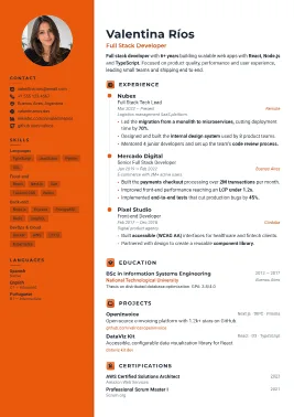Aspect CV şablonu