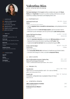 Atelier CV şablonu