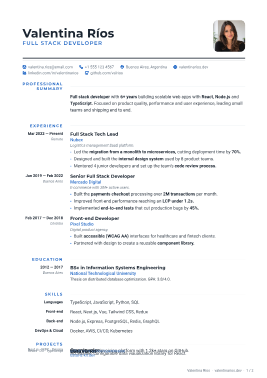 Plantilla de CV Ledger