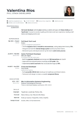 Ledger CV şablonu