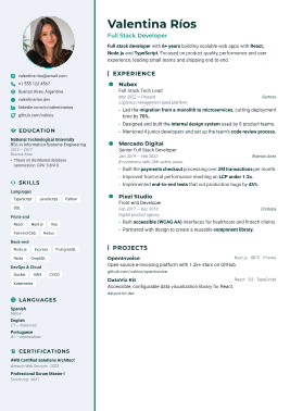 Шаблон резюме Linen