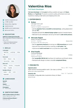 Linen CV şablonu