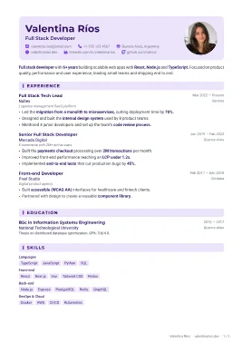 Metro CV şablonu