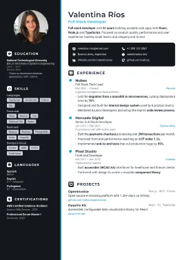 Slate CV şablonu